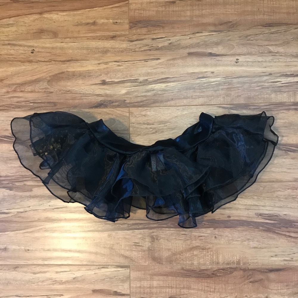 Black Tulle Ruffle Mini Skirt
